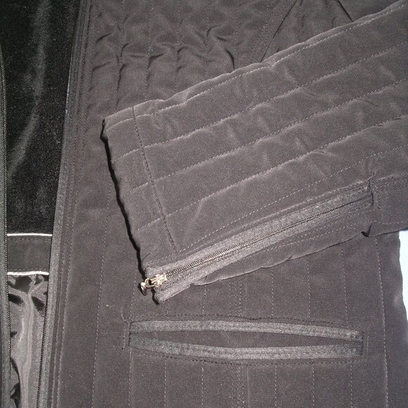Sonoma woman's semi-fitted black quilted jacket with zippered sleeves size L - Picture 6 of 11